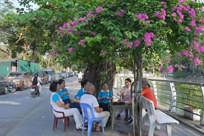 Tuyến đường hoa quanh hồ Thượng – Điểm nhấn xanh từ sức dân