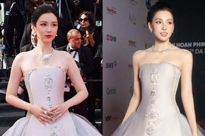Hoa hậu Tiểu Vy mặc cùng một thiết kế thảm đỏ với Châu Dã, ai nổi bật hơn?