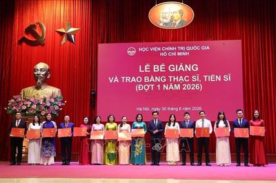 Học viện Chính trị quốc gia Hồ Chí Minh trao bằng tốt nghiệp thạc sĩ, tiến sĩ đợt 1 năm 2026