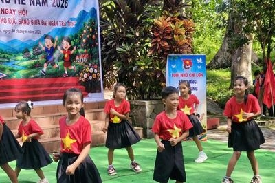 Sôi nổi các hoạt động tại trại hè dành cho trẻ em xã Trà Tân