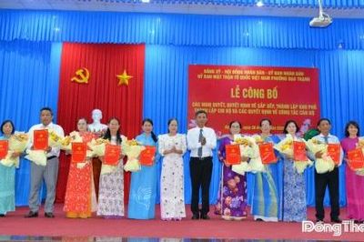 Phường Đạo Thạnh: Công bố Nghị quyết về sắp xếp các khu phố