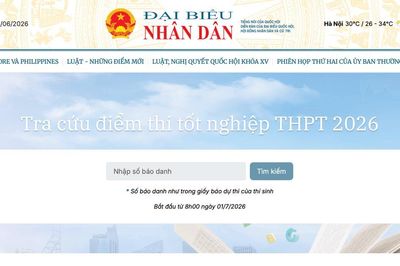 Tra cứu điểm thi tốt nghiệp THPT 2026 nhanh nhất trên Báo Đại biểu Nhân dân