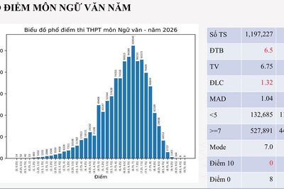 Phổ điểm thi tốt nghiệp THPT 2026: Không còn 'mưa' điểm giỏi