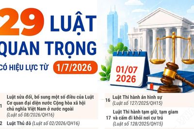 29 luật quan trọng có hiệu lực từ ngày 1/7/2026