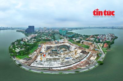 Toàn cảnh công trường Nhà hát Ngọc Trai hơn 12.000 tỷ đồng ven Hồ Tây