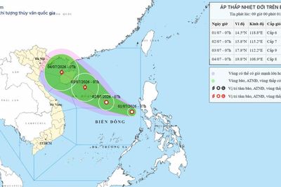 Áp thấp nhiệt đới trên Biển Đông ngày 01/07/2026: Dự báo mạnh lên thành bão gần Hoàng Sa