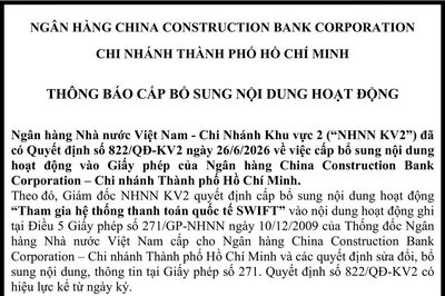 Ngân hàng China Construction Bank Corporation – Chi nhánh Thành phố Hồ Chí Minh