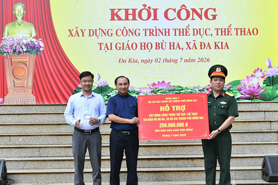 Bộ CHQS TP Đồng Nai xây công trình thể dục thể thao tặng đồng bào tôn giáo