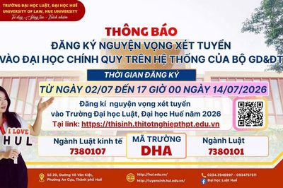 Trường Đại học Luật, Đại học Huế tuyển sinh 2026: Mở rộng cơ hội với ba phương thức xét tuyển