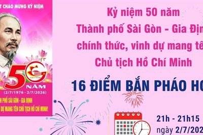 Thành phố Hồ Chí Minh bắn pháo hoa tại 16 điểm dịp kỷ niệm 50 năm mang tên Bác