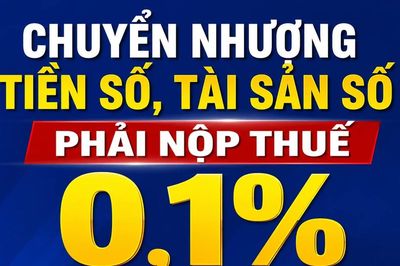 Chuyển nhượng tiền số, tài sản số phải nộp thuế 0,1%.