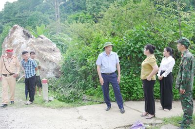 Quốc lộ 34B, đoạn qua xã Thạch An được thông tuyến bước đầu sau sạt lở