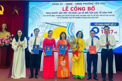 Phường Yên Hòa công bố các quyết định về sắp xếp tổ dân phố và kiện toàn chi bộ