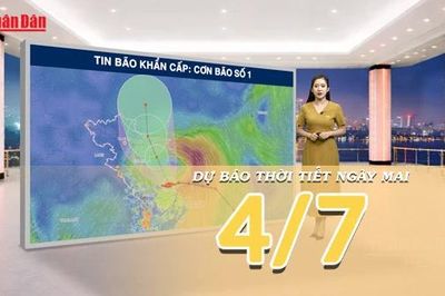 [Video] Dự báo thời tiết đêm nay và ngày mai ngày 4/7/2026: Hoàn lưu bão số 1 gây mưa lớn diện rộng và kéo dài nhiều ngày tại Bắc Bộ