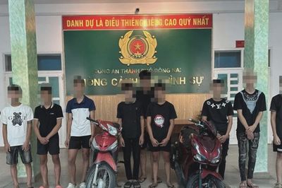 Tạm giữ hình sự nhóm đối tượng mang hung khí khiêu khích Cảnh sát tuần tra