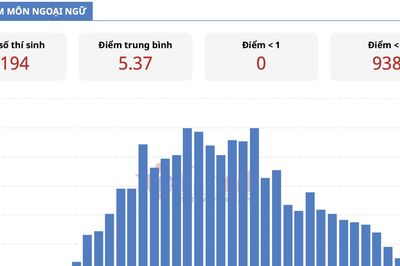 Điểm trung bình môn Tiếng Anh tốt nghiệp THPT của Tuyên Quang cao ngang TPHCM