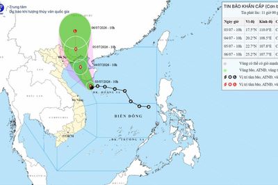 Câp nhật diễn biến cơn bão số 1