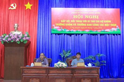 Phường Long Xuyên đối thoại về chính sách sắp xếp tổ chức Đảng và khóm