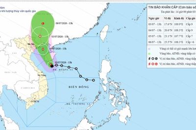 Bão số 1 di chuyển chậm khoảng 7km/h, gió giật cấp 11