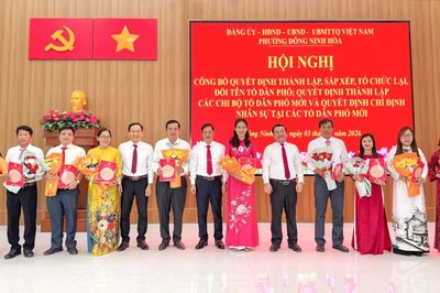 Phường Đông Ninh Hòa công bố và chỉ định nhân sự của 10 tổ dân phố