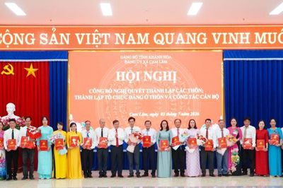 Xã Cam Lâm công bố thành lập các thôn, chi bộ thôn