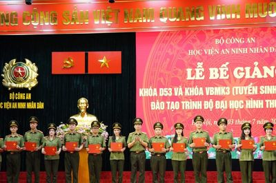 Học viện An ninh nhân dân trao bằng tốt nghiệp khóa D53 và VBMK3