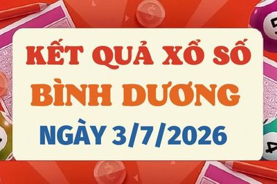 Kết quả xổ số Bình Dương hôm nay 3/7/2026 - XSBD 3/7