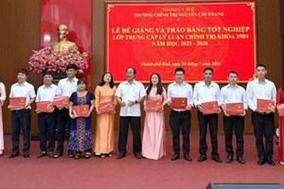 100% học viên lớp Trung cấp Lý luận Chính trị khóa 35B1 tốt nghiệp loại khá, giỏi