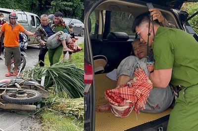 Đại úy công an đưa người bị dập nát chân, mất máu đi cấp cứu kịp 'thời gian vàng'