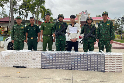 Bộ đội Biên phòng Tây Ninh bắt đối tượng vận chuyển gần 4.000 bao thuốc lá lậu