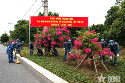 Chung tay xây dựng doanh trại sáng - xanh - sạch - đẹp