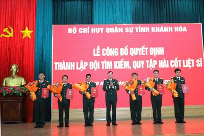 Thành lập Đội tìm kiếm, quy tập hài cốt liệt sĩ (lâm thời) thuộc Bộ Chỉ huy Quân sự tỉnh Khánh Hòa
