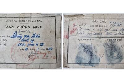 Giấy chứng minh của đồng chí Đồng Văn Hiến