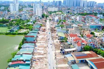 Toàn cảnh đường Lĩnh Nam tăng tốc giải phóng mặt bằng