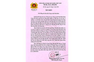 Lãnh đạo Bộ Công an gửi Thư khen, biểu dương Công an tỉnh Ninh Bình có thành tích xuất sắc trong đấu tranh phòng, chống tội phạm ma túy