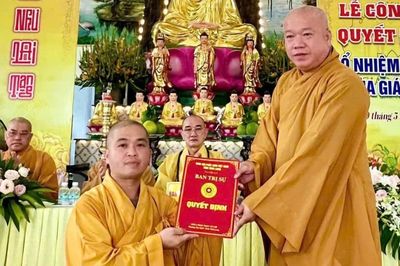 Vĩnh Long: Công bố quyết định bổ nhiệm trụ trì chùa Giác Tánh (xã Tân Quới)