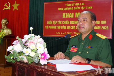 Gia Lai: Nâng cao khả năng tác chiến trong khu vực phòng thủ và phòng thủ dân sự