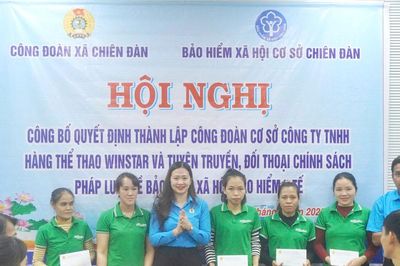 Thành lập 2 công đoàn cơ sở tại xã Chiên Đàn