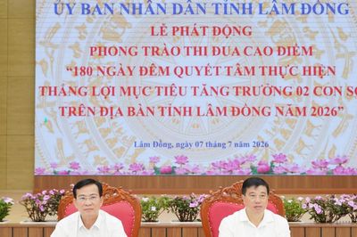 Lâm Đồng phát động 180 ngày đêm quyết tâm thực hiện thắng lợi mục tiêu tăng trưởng '2 con số'