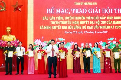 Trao giải hội thi báo cáo viên, tuyên truyền viên giỏi cấp tỉnh năm 2026