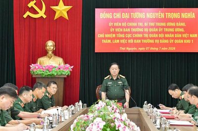 Đại tướng Nguyễn Trọng Nghĩa làm việc với Ban Thường vụ Đảng ủy Quân khu 1