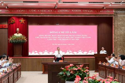 [Ảnh] Tổng Bí thư, Chủ tịch nước Tô Lâm làm việc với Thành ủy Hà Nội