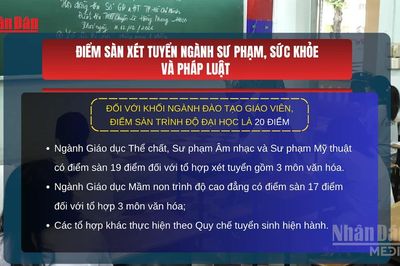 [Video] Điểm sàn xét tuyển ngành sư phạm, sức khỏe và pháp luật từ 18 đến 22 điểm