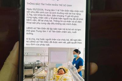 Sinh bé trai xong, người mẹ để lại con rồi mất liên lạc