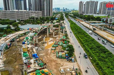 Hình ảnh nút giao Vành đai 3,5 - Đại lộ Thăng Long dần lộ diện