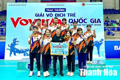 Vovinam Thanh Hóa xếp hạng ba toàn đoàn tại Giải Vô địch trẻ quốc gia 2026