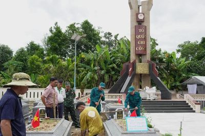 Lãnh Ngọc triển khai lấy mẫu ADN 100 phần mộ chưa xác định danh tính tại Nghĩa trang liệt sĩ xã