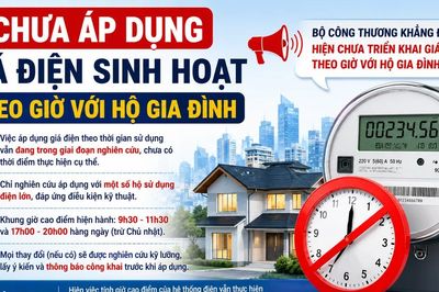 Chưa áp dụng giá điện sinh hoạt theo giờ với hộ gia đình