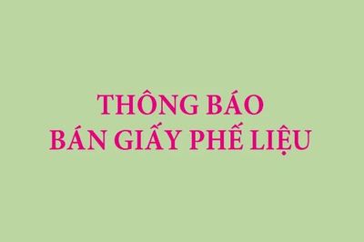 Công ty TNHH MTV Xổ số kiến thiết Khánh Hòa thông báo bán giấy phế liệu