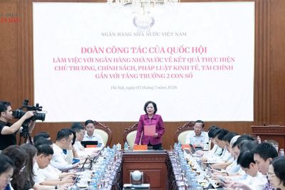 Phó Chủ tịch Quốc hội Nguyễn Thị Hồng và Ủy ban Kinh tế và Tài chính làm việc với Ngân hàng Nhà nước Việt Nam